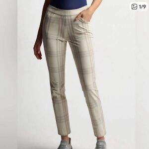Peter Millar Dynamite Technical Plaid Performance Golf Pants Cream